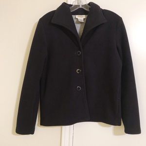 Talbots Fleece Black Blazer Size Small